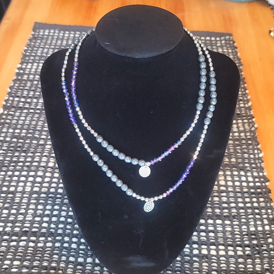 Nwot Bb Lila Beaded 3-Ways Bracelet/Necklace